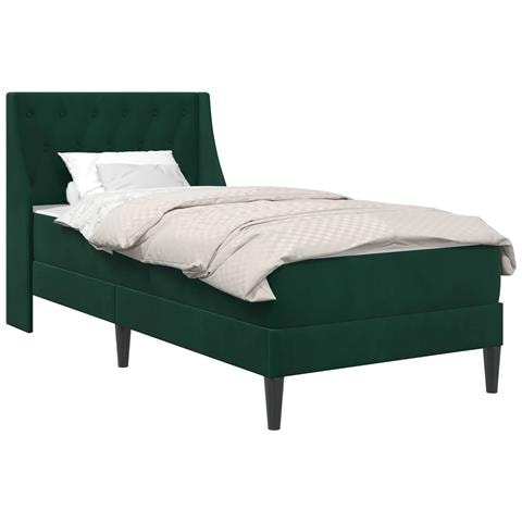 Struttura letto con materasso Verde Scuro 90 x 200 cm Velluto - Foto 1