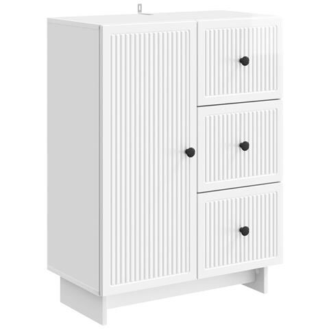 Credenza Bianco Lucido 66 x 34,5 x 90 cm Legno ingegnerizzato - Foto 1