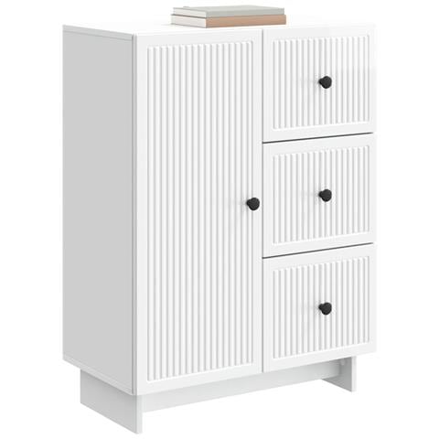 Credenza Bianco Lucido 66 x 34,5 x 90 cm Legno ingegnerizzato - Foto 2