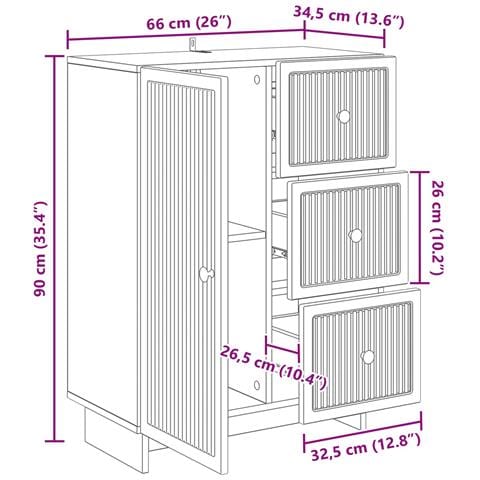 Credenza Bianco Lucido 66 x 34,5 x 90 cm Legno ingegnerizzato - Foto 9