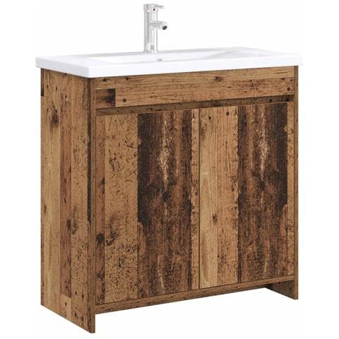 Mobiletto da Bagno Sotto Lavabo Legno antico - Foto 2