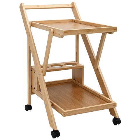 Carrello da Cucina con Ruote Marrone Chiaro 65 x 40,5 x 76,5 cm - Foto 1