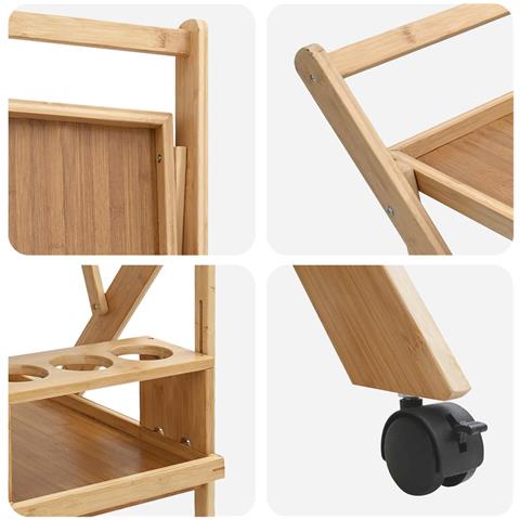 Carrello da Cucina con Ruote Marrone Chiaro 65 x 40,5 x 76,5 cm - Foto 9