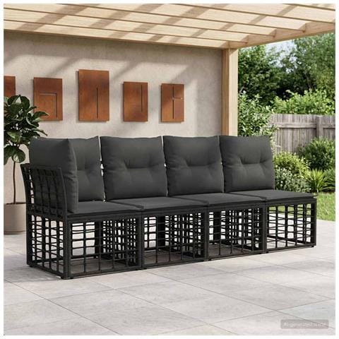 Divano da Giardino 4 Posti con Braccio Sinistro 4 pcs - Foto 2