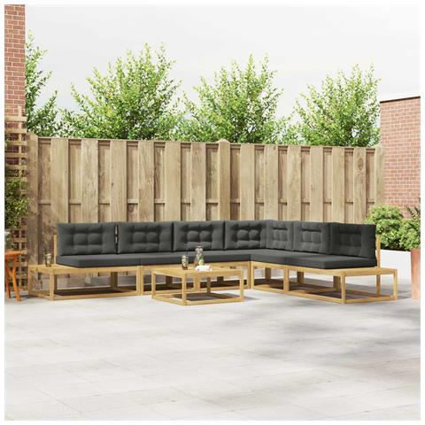 Set di divani da esterno Bianco 79 x 79 x 37 cm Poliestere - Foto 2