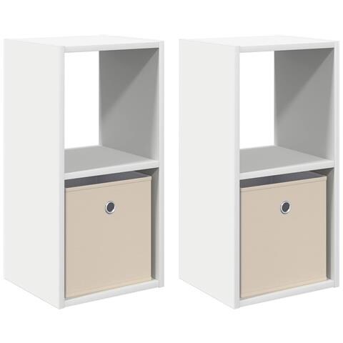 Comodino 2 pcs Bianco 30,5 x 27 x 59,5 cm Legno multistrato - Foto 1