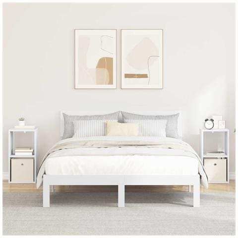 Comodino 2 pcs Bianco 30,5 x 27 x 59,5 cm Legno multistrato - Foto 2