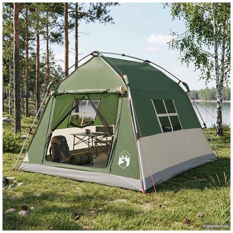 Tenda istantanea resistente all'acqua 2 persona Verde - Foto 2