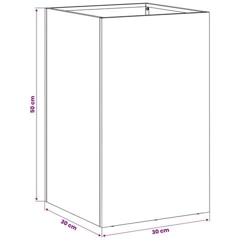 Vaso da giardino Argento 30 x 30 x 50 cm Acciaio Inox - Foto 7