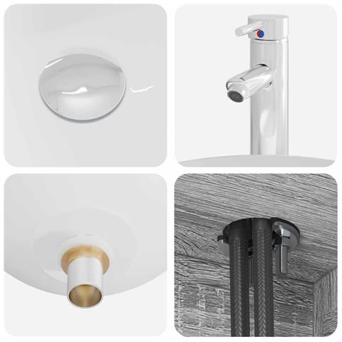 Set di mobili per il bagno 3 pz Sonoma grigio - Foto 2