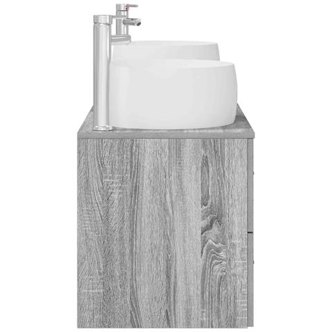 Set di mobili per il bagno 3 pz Sonoma grigio - Foto 10