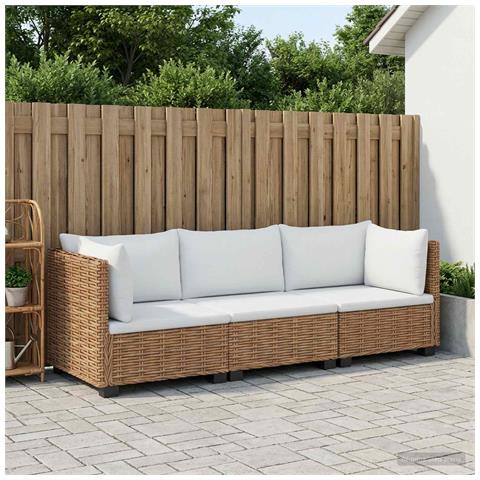 3 pz Set Lounge in Rattan con Cuscini GENDT Rattan naturale - Foto 9