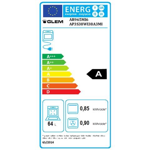 GLEM GAS - Cucina Elettrica AR965MI6 5 Fuochi Gas Forno Elettrico Classe A  Dimensioni 90x60 Colore Inox Serie Alpha - ePRICE