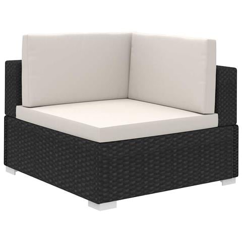 Set Divani da Giardino 8 pz con Cuscini in Polyrattan Nero - Foto 9