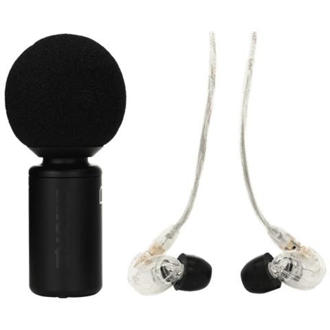 Pacchetto di prodotti per applicazioni di videografia portatile, composto da auricolari SE215, kit video MV88+ e microfono digitale stereo a condensatore - Foto 1