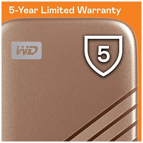 WD 500GB My Passport SSD portatile con tecnologia NVMe, USB-C, fino a 1.050 MB / s in lettura, fino a 1000MB / s in scrittura, Oro - Foto 2