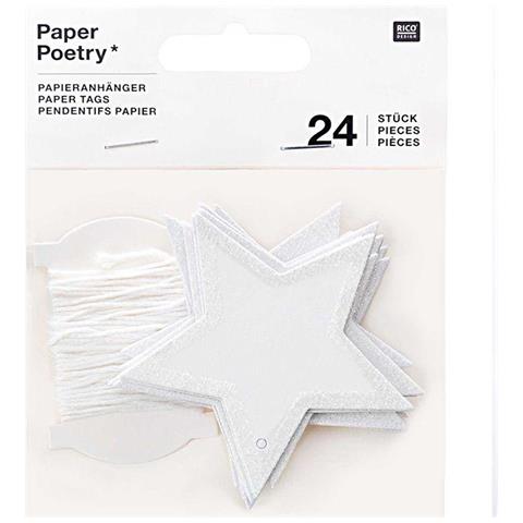 25 Etichette Appese Stelle Glitterate - Foto 1