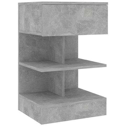 Comodino Grigio Cemento 40x35x65 cm in Truciolato - Foto 1