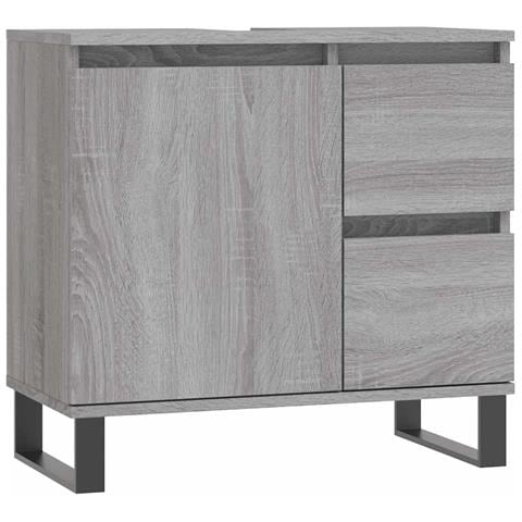 Armadietto Bagno Grigio Sonoma 65x33x60 Cm In Legno Multistrato - Foto 1