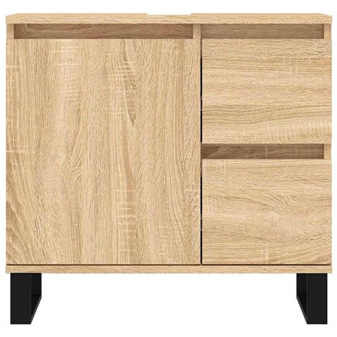 Armadietto Bagno Grigio Sonoma 65x33x60 Cm In Legno Multistrato - Foto 10