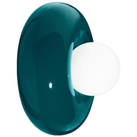 Applique Vintage Decò Bumbum Ceramica Verde Petrolio 1 Luce G9 - Foto 1
