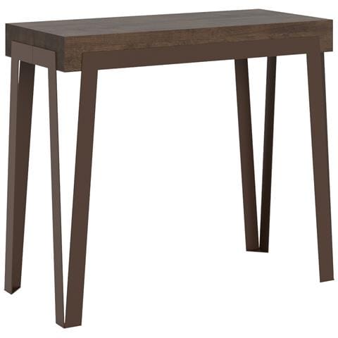 Consolle Allungabile 90x40/300 Cm Rio Telaio Ruggine - Noce - Foto 6