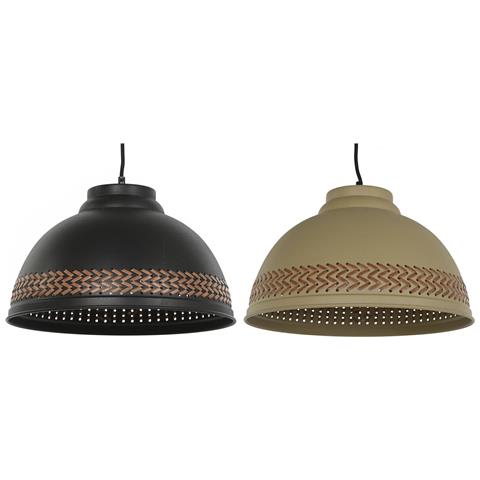Lampadario Dkd Home Decor Marrone Nero Crema Metallo 50 W 39 X 39 X 22 Cm (2 Unità) - Foto 1