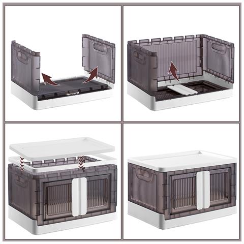 Set 3 Scatole Contenitori Stoccaggio Portaoggetti Organizer Pieghevole 3 X 45 L - Foto 2