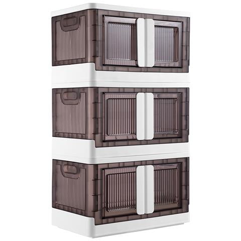 Set 3 Scatole Contenitori Stoccaggio Portaoggetti Organizer Pieghevole 3 X 45 L - Foto 1