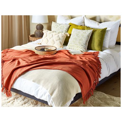 Coperta Yarsa Cotone 125 X 150 Cm Rosso - Foto 1