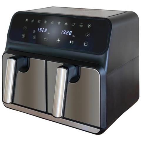 Friggitrice ad Aria Unold TWIN ZONE 8 l 1700 W 2 Manopole di Temperatura Separate Nero / Grigio - Foto 1