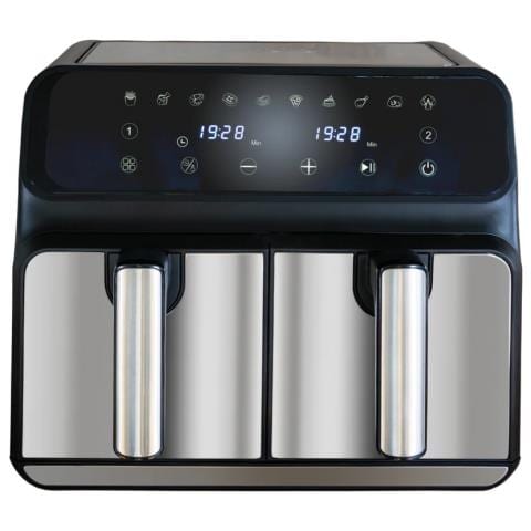 Friggitrice ad Aria Unold TWIN ZONE 8 l 1700 W 2 Manopole di Temperatura Separate Nero / Grigio - Foto 2