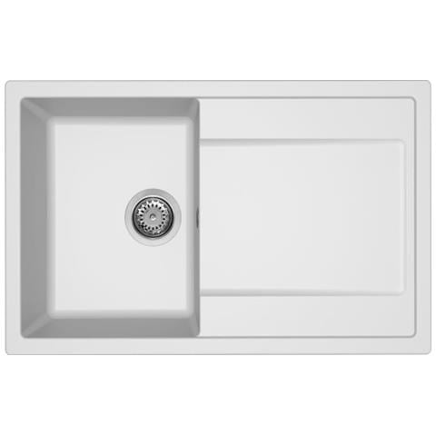 Lg230068 Lavello Da Incasso 1 Vasca Con Gocciolatoio Reversibile 79 X 50 Cm Finitura Granitek Bianco 68 Life 300 - Foto 1