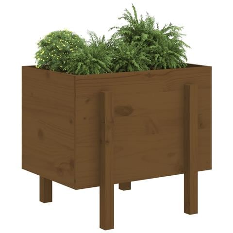 Fioriera Da Giardino Miele 62x50x57 Cm Legno Massello Di Pino - Foto 2