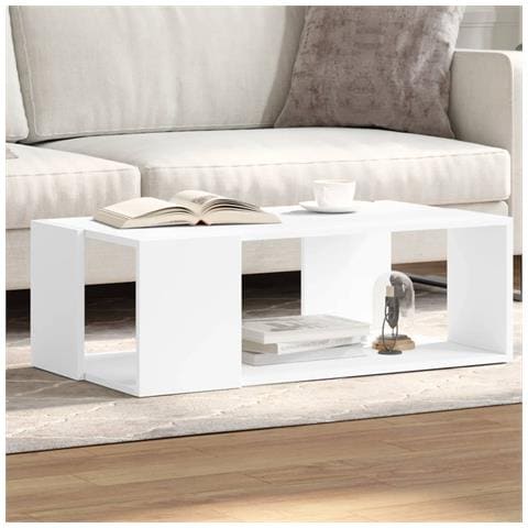 Tavolino Da Salotto Bianco 89,5x48x30 Cm In Legno Multistrato - Foto 1