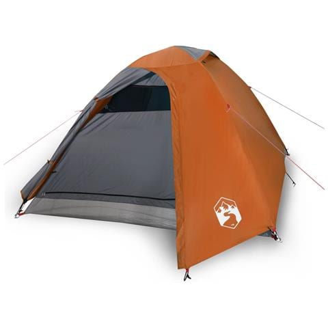 Tenda Da Campeggio A Cupola 3 Persone Arancione Impermeabile - Foto 2