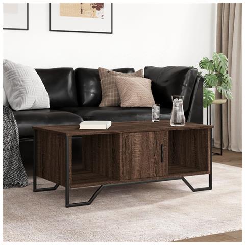 Tavolino Salotto Rovere Marrone 100x51x40 cm Legno Multistrato - Foto 3