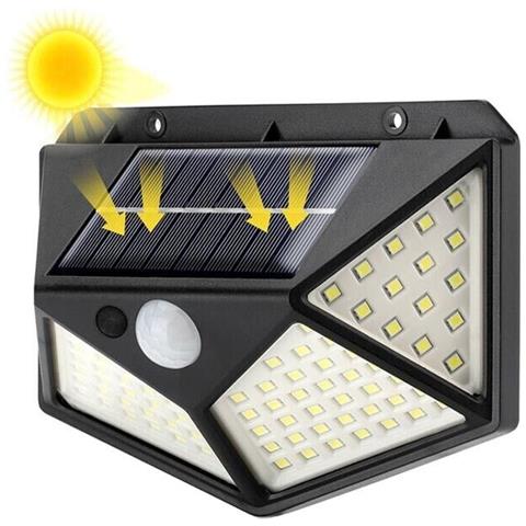 Faro Led Con Pannello Solare Sensore Rileva Movimento Faretto Ricaricabile Ip65 - Foto 1