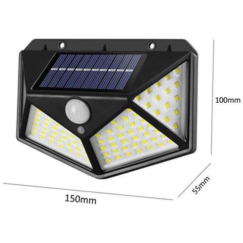 Faro Led Con Pannello Solare Sensore Rileva Movimento Faretto Ricaricabile Ip65 - Foto 4