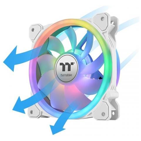 Swafan 12 Rgb Radiator Fan Tt Premium Edition White Case Per Computer Raffreddatore D'aria 12 Cm Bianco - Foto 2