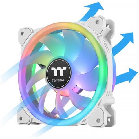 Swafan 12 Rgb Radiator Fan Tt Premium Edition White Case Per Computer Raffreddatore D'aria 12 Cm Bianco - Foto 3