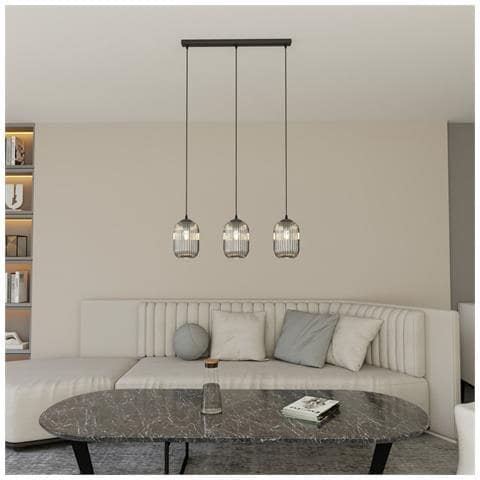 Lampada A Sospensione Verdi - Nero - Metallo - 60x14x140 Cm - Foto 2