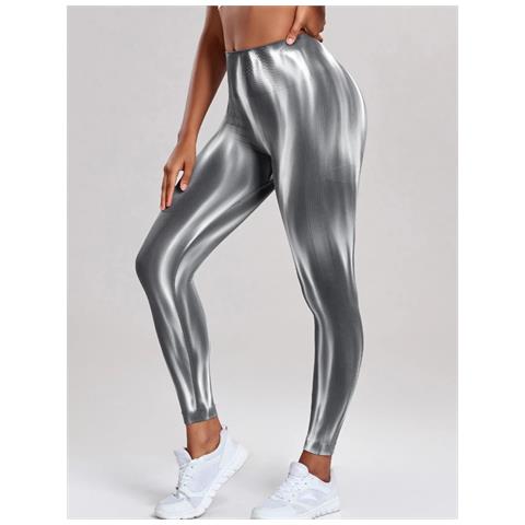Leggings Sportivi A Vita Alta, Senza Cuciture, Grigio, Taglia M - Foto 2
