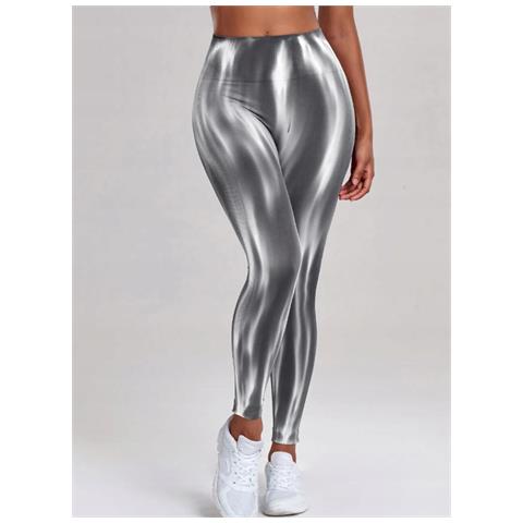 Leggings Sportivi A Vita Alta, Senza Cuciture, Grigio, Taglia M - Foto 3