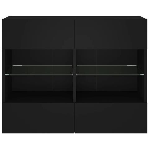 Mobile TV a Parete con Luci LED Nero 78,5x30x60,5 cm - Foto 2