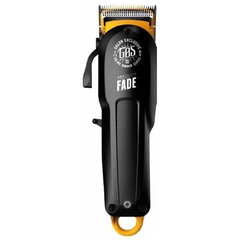 GBS Absolute Fade Cord-Cordless: tagliacapelli professionale cord-cordless, motore magnetico ad elevate prestazioni, lama in acciaio inossidabile semi-concava ideale per qualsiasi tipo di taglio e sfumatura, batteria al litio a carica veloce, autonomia di 120 minuti senza cavo, leva laterale regolabile da 0,8 a 3,8 mm, 8 pettini guida per regolare taglio da 1,5 a 25 mm, cavo lungo 2,5 metri, anello appendi apparecchio, incluso kit di pulizia - Foto 1