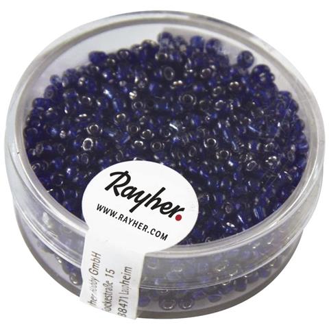 17 Grammi - Perline In Vetro Rotonde Con Foro Argentato Ø2mm - Colore Blu - Foto 1