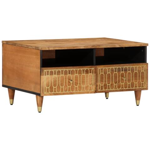 Tavolino Da Salotto 80x54x40 Cm In Legno Massello Di Mango - Foto 1