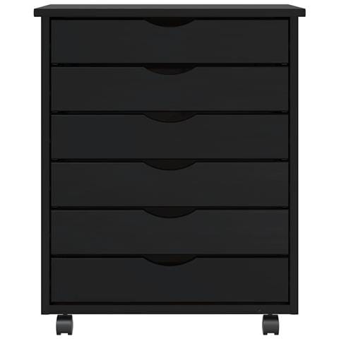 Armadietto Rotante Con Cassetti Moss Nero Legno Massello Pino - Foto 3