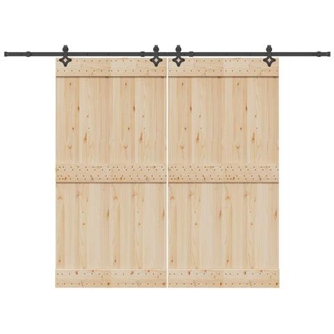 Kit Di Binari Per Porte Scorrevoli 305 Cm Acciaio Nero - Foto 1